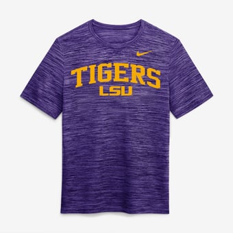 Men's Nike  Purple LSU Tigers Primetime Arch Logo Velocity Dri-FIT T-Shirt