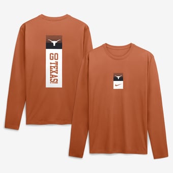 Men's Nike  Texas Orange Texas Longhorns Double Stack Legend Dri-FIT Long Sleeve T-Shirt