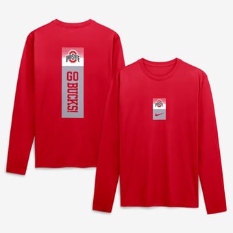 Men's Nike  Scarlet Ohio State Buckeyes Double Stack Legend Dri-FIT Long Sleeve T-Shirt