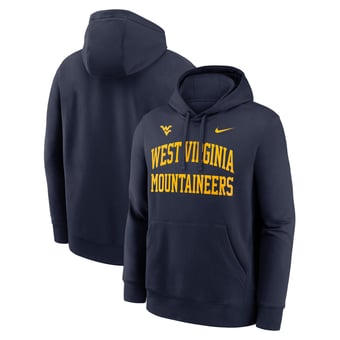 Men's Nike  Navy West Virginia Mountaineers Primetime Arched Club Fleece Pullover Hoodie
