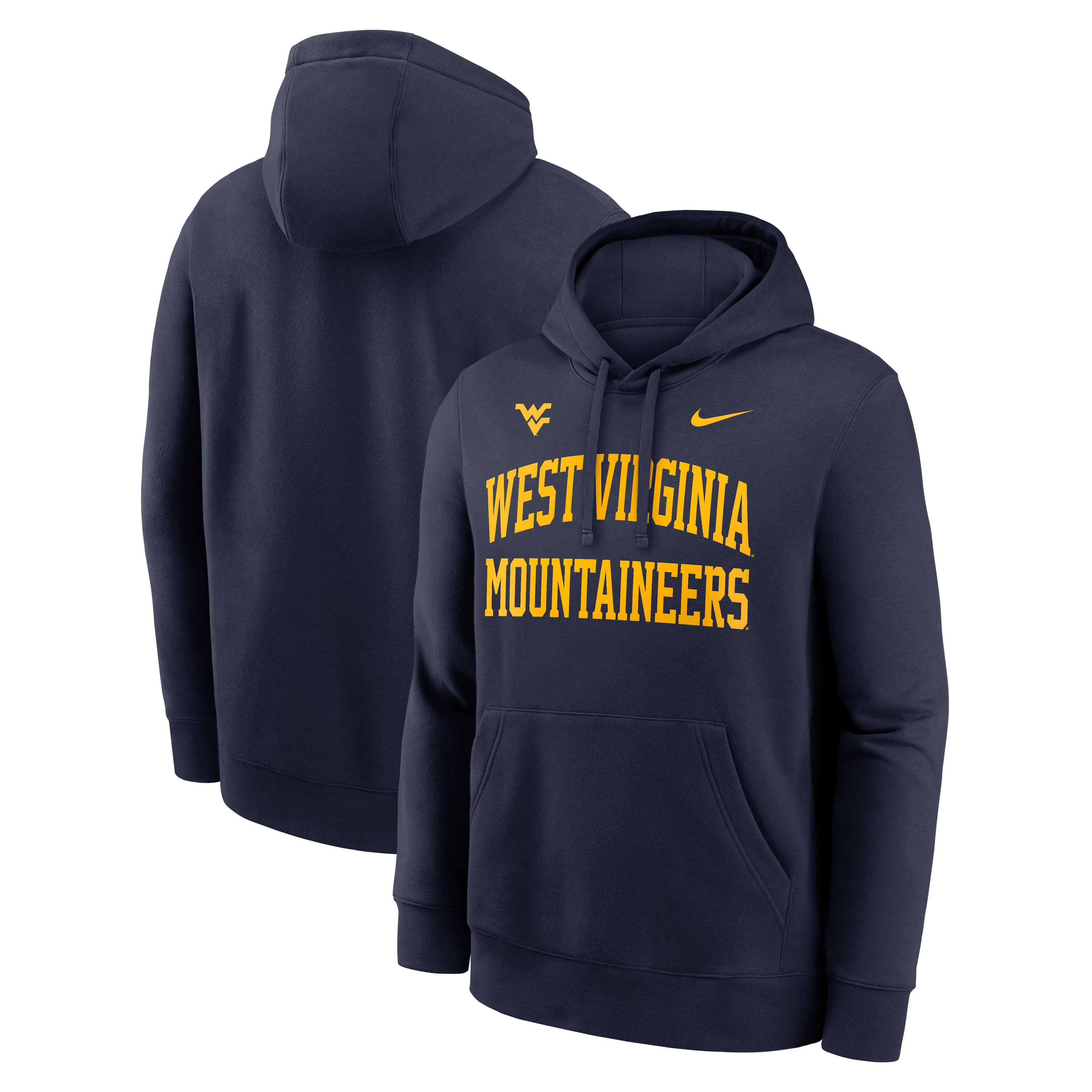 Men's Nike  Navy West Virginia Mountaineers Primetime Arched Club Fleece Pullover Hoodie