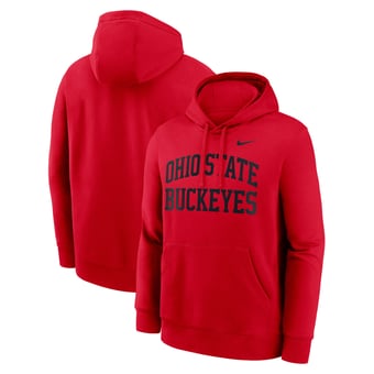 Men's Nike  Scarlet Ohio State Buckeyes Primetime Arched Club Fleece Pullover Hoodie
