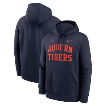 Men's Nike  Navy Auburn Tigers Primetime Arched Club Fleece Pullover Hoodie