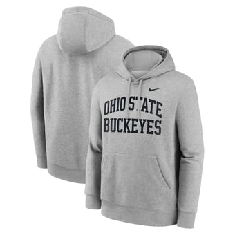 Men's Nike  Heather Gray Ohio State Buckeyes Primetime Arched Club Fleece Pullover Hoodie