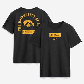 Men's Nike Black Iowa Hawkeyes Primetime Crew T-Shirt