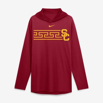 Men's Nike Cardinal USC Trojans Primetime Pattern Tri-Blend Dri-FIT Long Sleeve Hooded T-Shirt