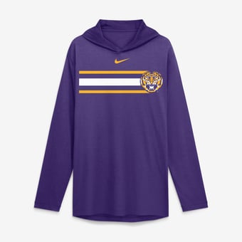 Men's Nike Purple LSU Tigers Primetime Pattern Tri-Blend Dri-FIT Long Sleeve Hooded T-Shirt