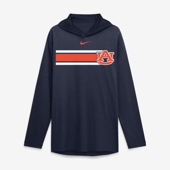 Men's Nike Navy Auburn Tigers Primetime Pattern Tri-Blend Dri-FIT Long Sleeve Hooded T-Shirt