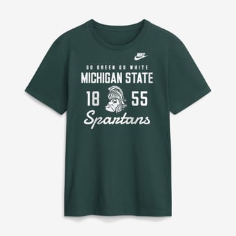 Men's Nike  Green Michigan State Spartans Legacy Stacked Established T-Shirt