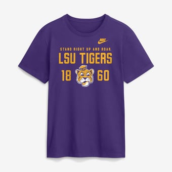 Men's Nike  Purple LSU Tigers Legacy Stacked Established T-Shirt