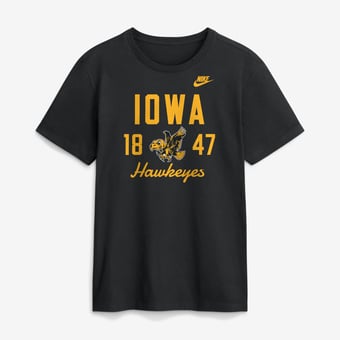 Men's Nike  Black Iowa Hawkeyes Legacy Stacked Established T-Shirt