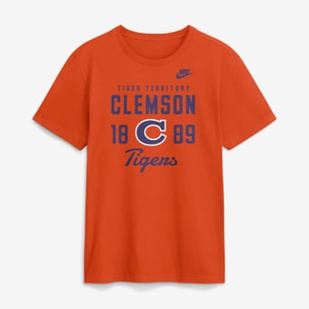 Men's Nike  Orange Clemson Tigers Legacy Stacked Established T-Shirt