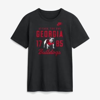 Men's Nike  Black Georgia Bulldogs Legacy Stacked Established T-Shirt