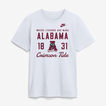 Men's Nike  White Alabama Crimson Tide Legacy Stacked Established T-Shirt