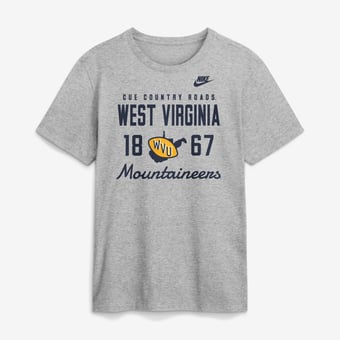 Men's Nike  Gray West Virginia Mountaineers Legacy Stacked Established T-Shirt