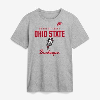 Men's Nike  Gray Ohio State Buckeyes Legacy Stacked Established T-Shirt