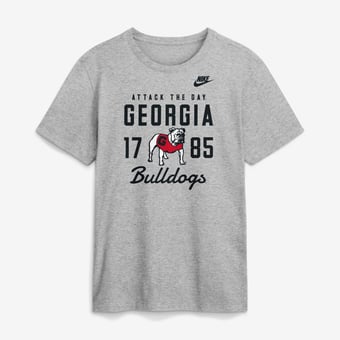 Men's Nike  Gray Georgia Bulldogs Legacy Stacked Established T-Shirt
