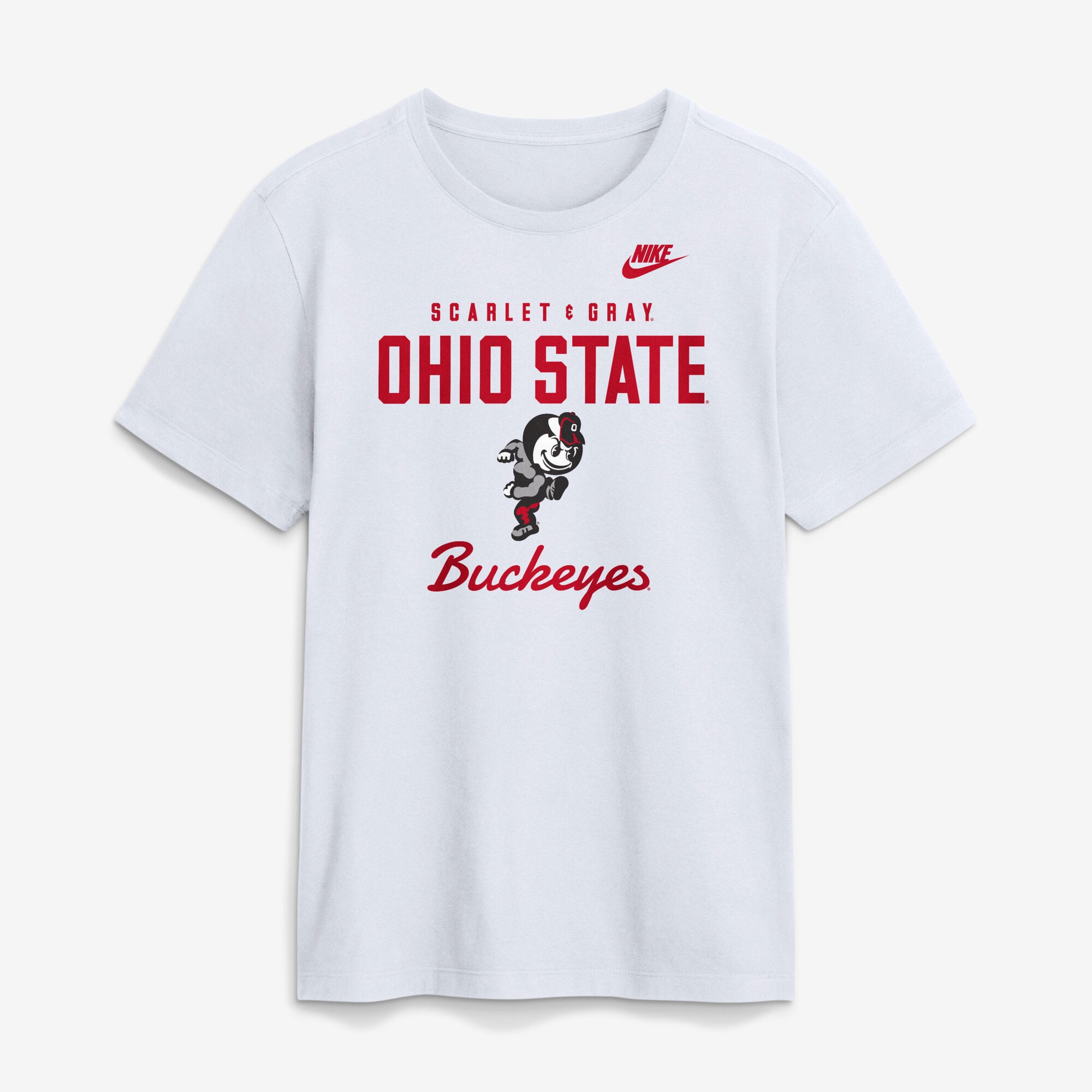 Men's Nike White Ohio State Buckeyes Legacy Stacked Established T-Shirt
