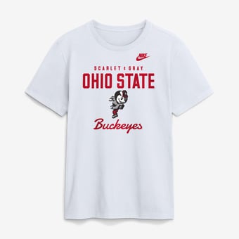 Men's Nike  White Ohio State Buckeyes Legacy Stacked Established T-Shirt
