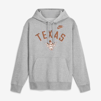 Men's Nike Heather Gray Texas Longhorns Legacy Arch Club Hoodie