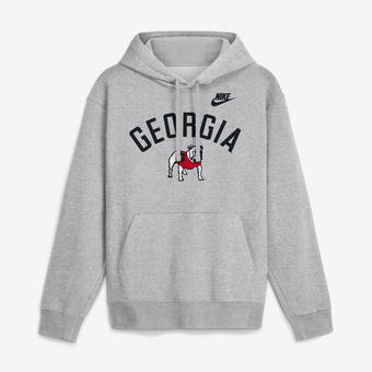 Men's Nike Heather Gray Georgia Bulldogs Legacy Arch Club Hoodie
