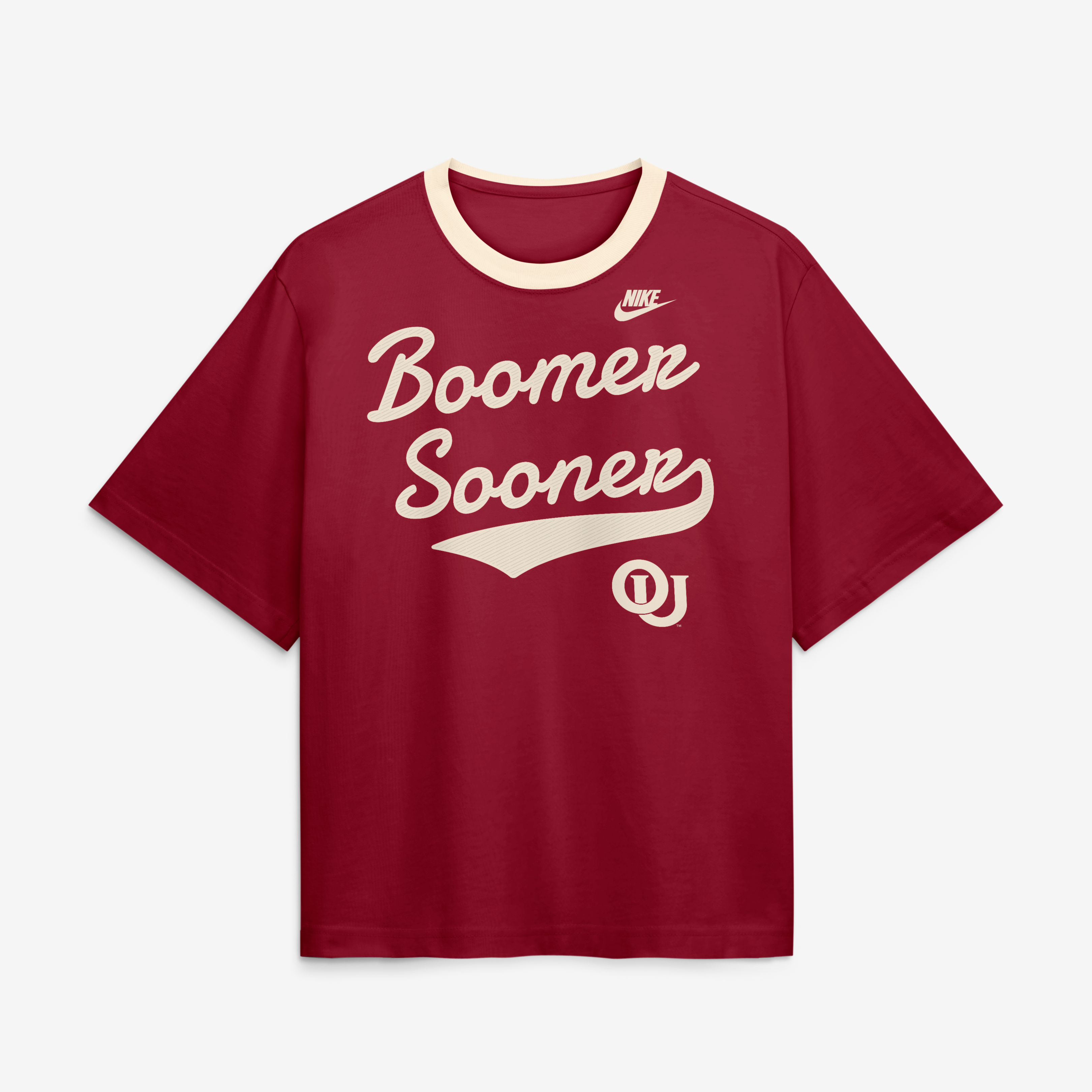 Women's Nike Crimson Oklahoma Sooners Legacy Fight Song Boxy T-Shirt
