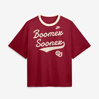 Women's Nike Crimson Oklahoma Sooners Legacy Fight Song Boxy T-Shirt