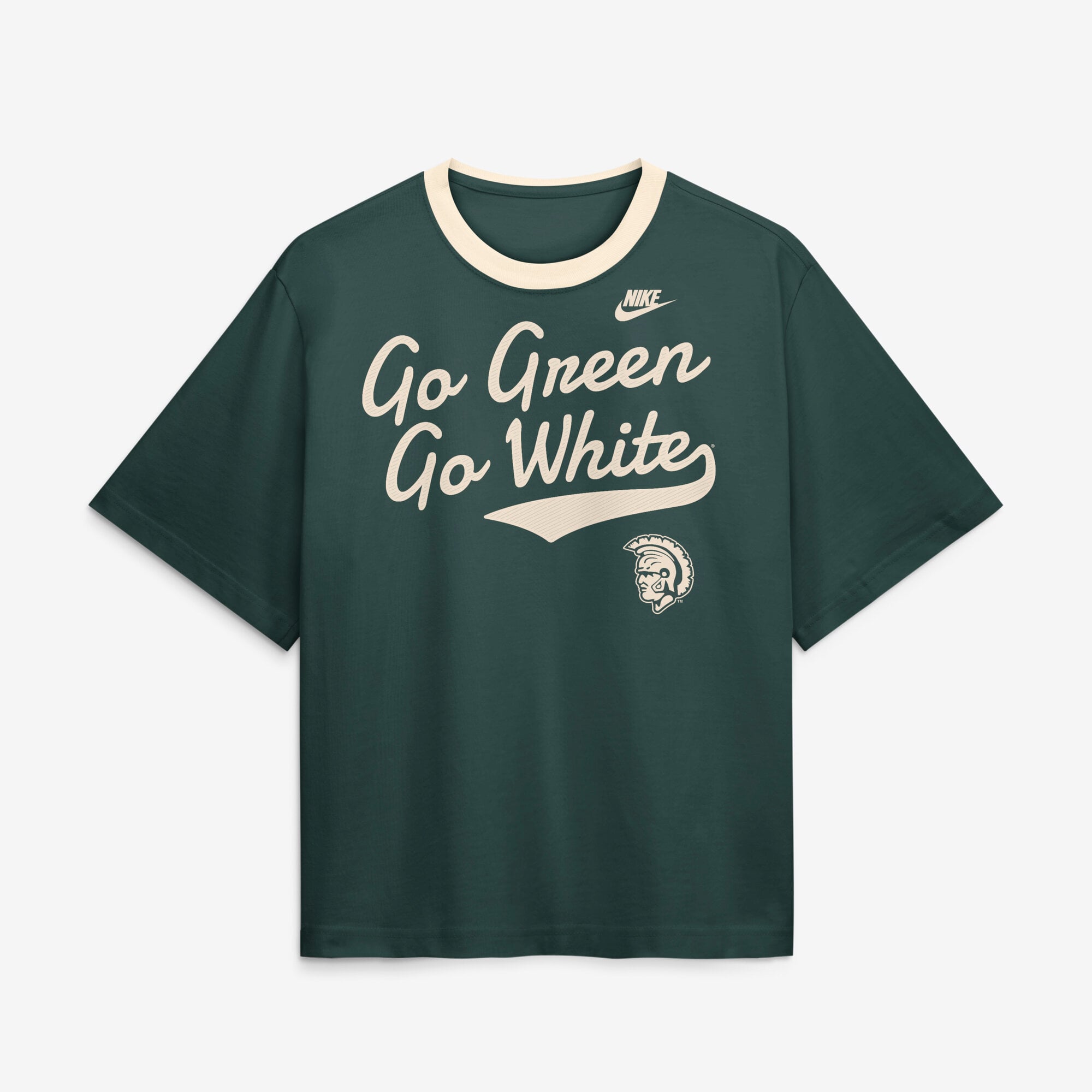 Women's Nike Green Michigan State Spartans Legacy Fight Song Boxy T-Shirt