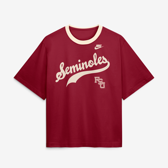 Women's Nike Garnet Florida State Seminoles Legacy Fight Song Boxy T-Shirt
