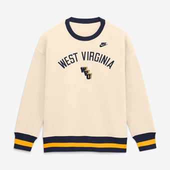 Women's Nike  Natural West Virginia Mountaineers Oversized Legacy Arch Phoenix Sweatshirt