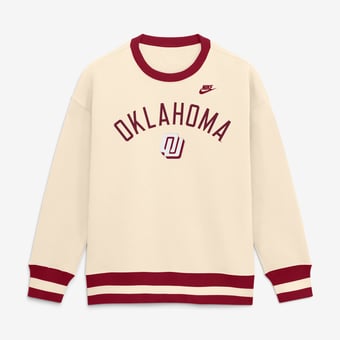 Women's Nike  Natural Oklahoma Sooners Oversized Legacy Arch Phoenix Sweatshirt