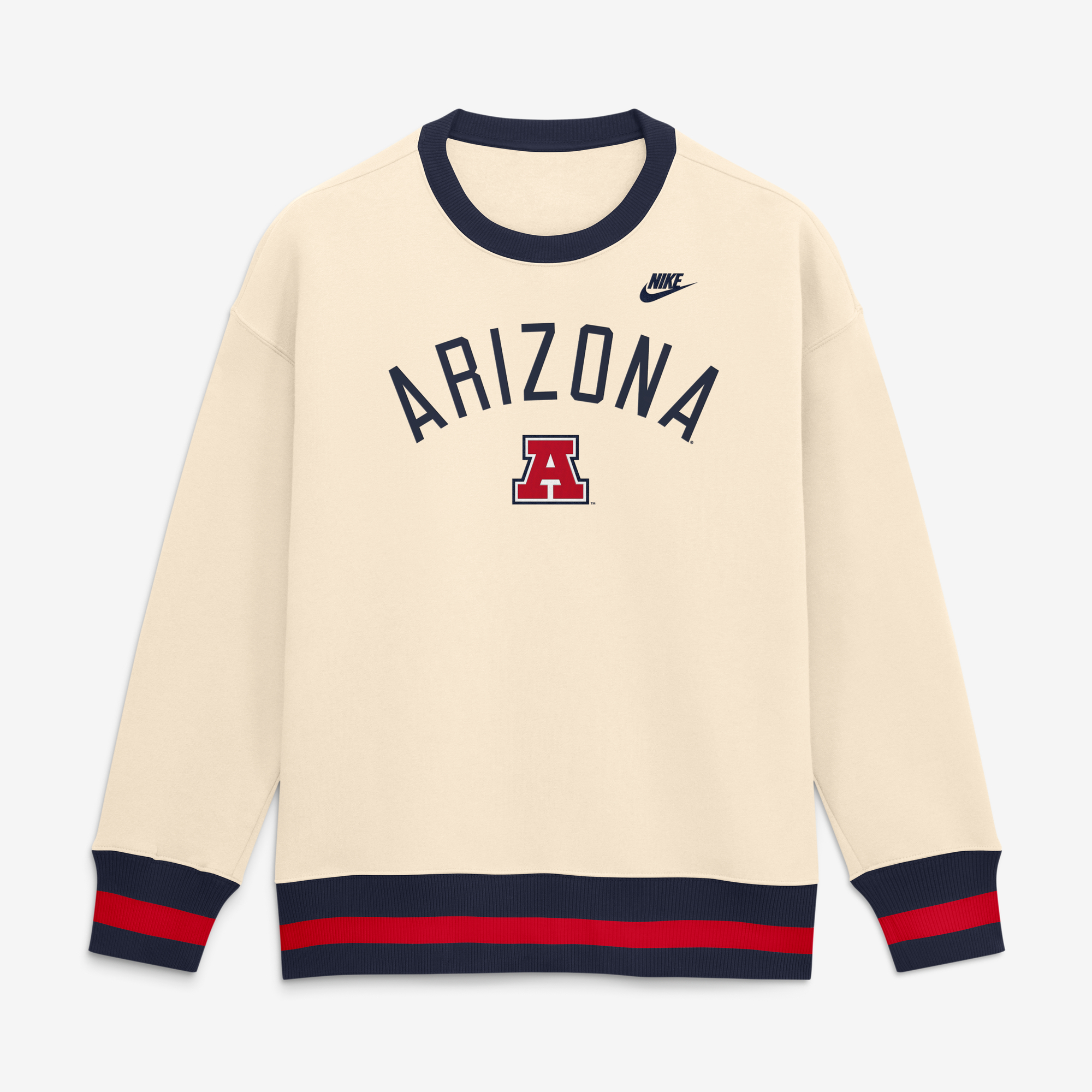 Women's Nike  Natural Arizona Wildcats Oversized Legacy Arch Phoenix Sweatshirt