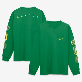 Men's Nike Green Oregon Ducks Academic Long Sleeve Pocket T-Shirt