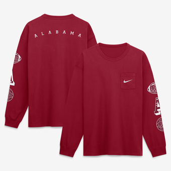 Men's Nike Crimson Alabama Crimson Tide Academic Long Sleeve Pocket T-Shirt