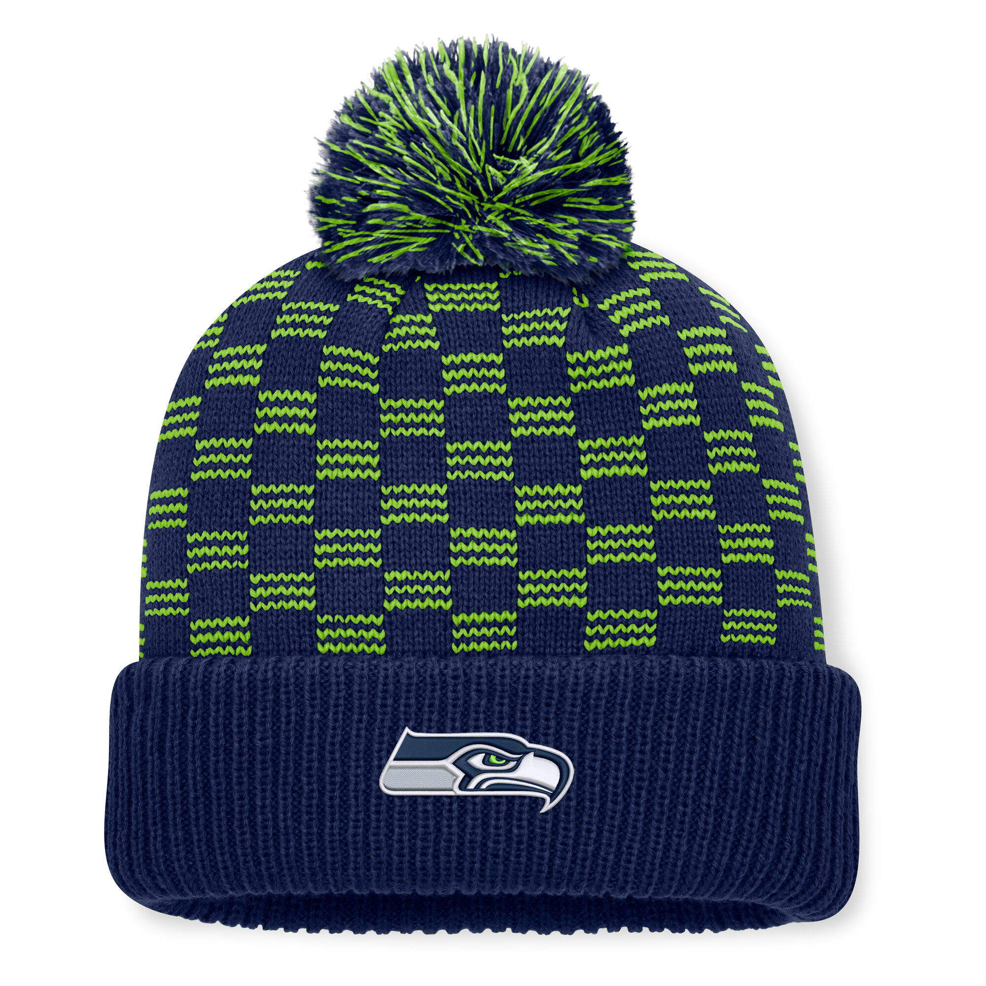 Women's Fanatics College Navy Seattle Seahawks Relic Cuffed Knit Hat with Pom