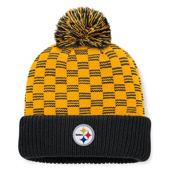 Women's Fanatics  Black Pittsburgh Steelers Relic Cuffed Knit Hat with Pom