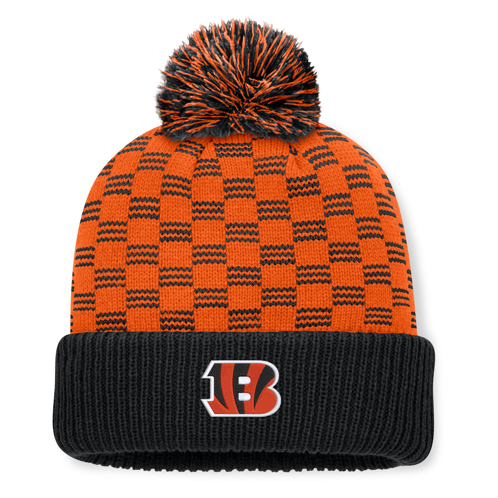 Women's Fanatics Black Cincinnati Bengals Relic Cuffed Knit Hat with Pom