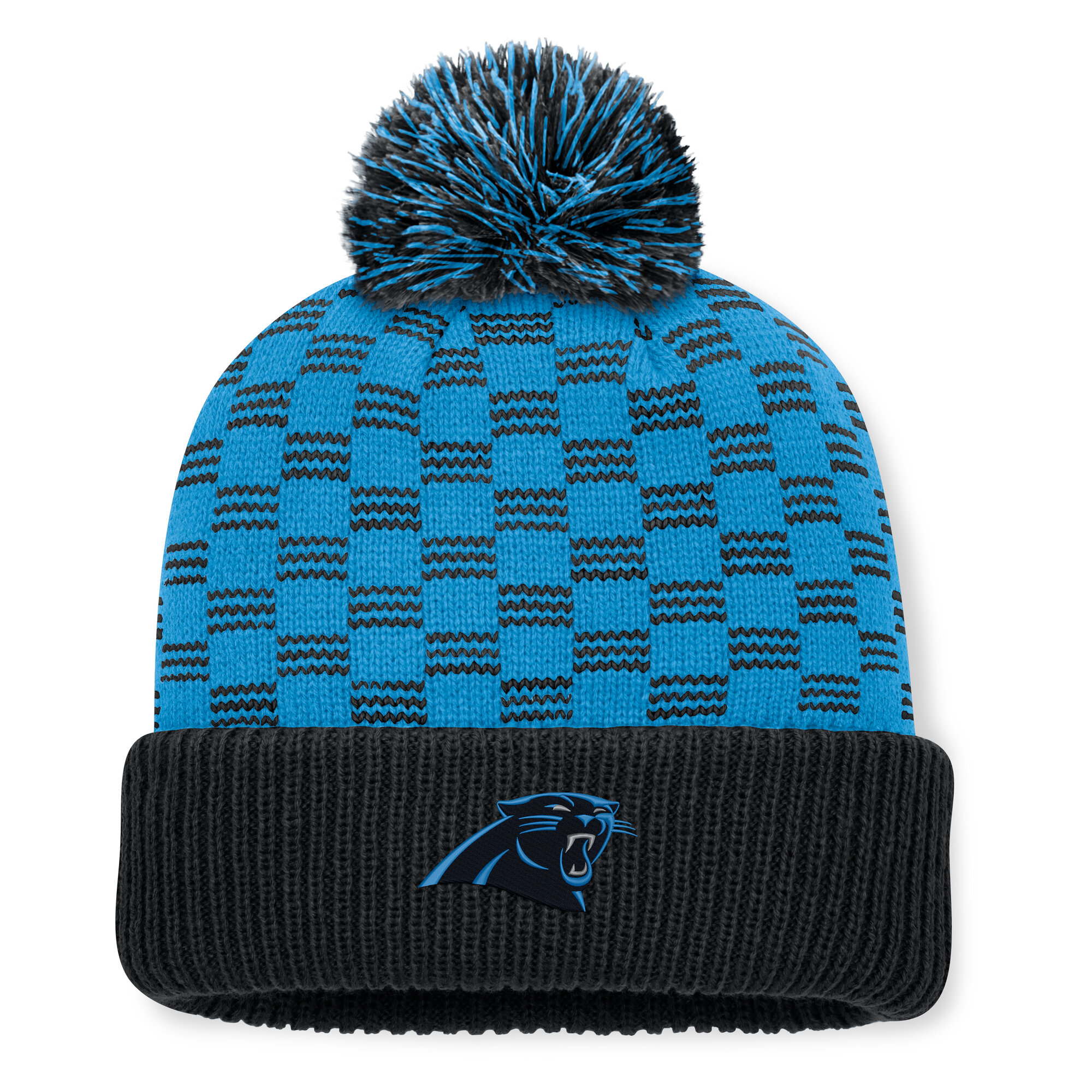 Women's Fanatics Black Carolina Panthers Relic Cuffed Knit Hat with Pom