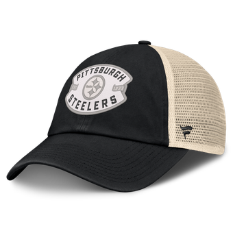 Men's Fanatics Black Pittsburgh Steelers Placard Trucker Adjustable Hat