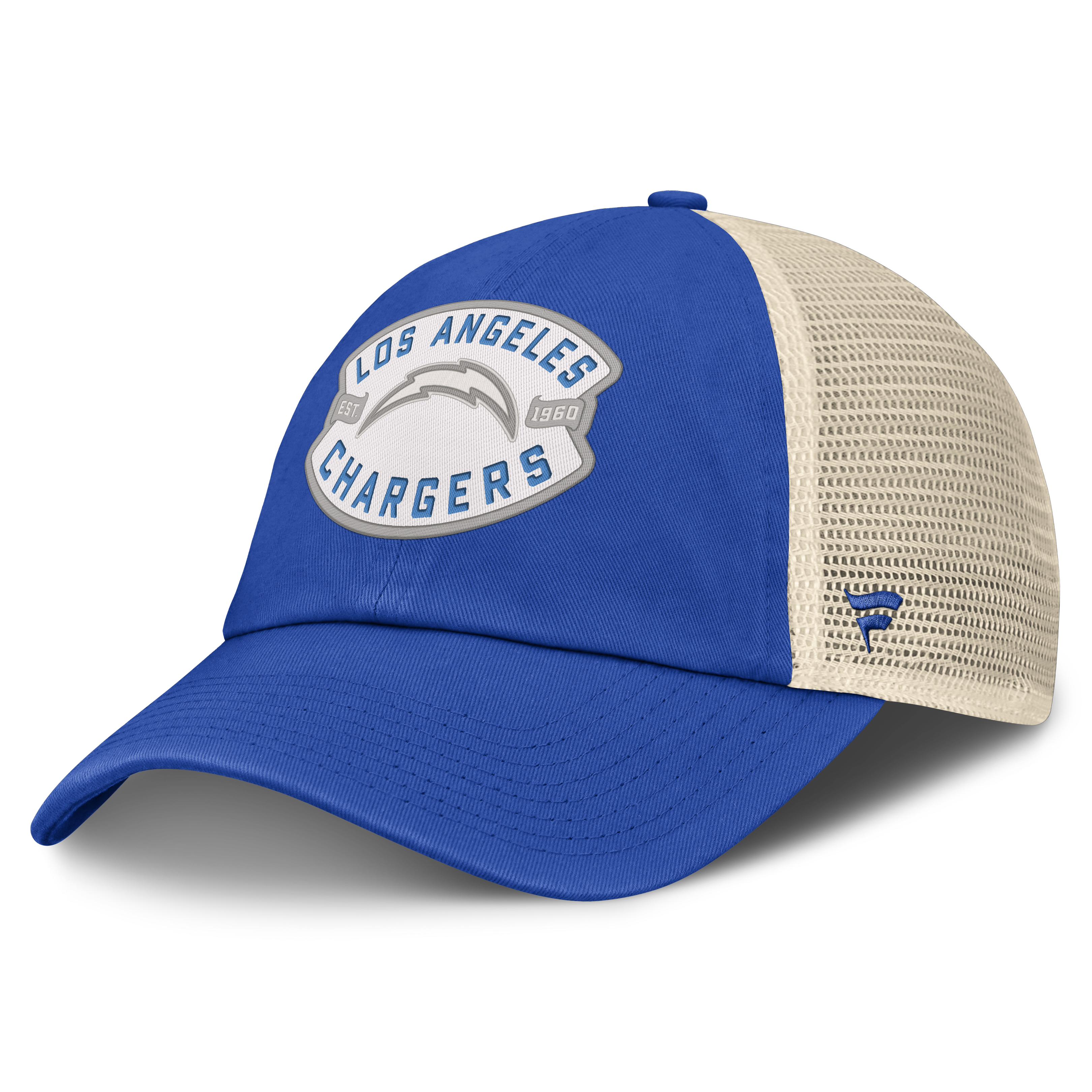 Men's Fanatics Blue Los Angeles Chargers Placard Trucker Adjustable Hat