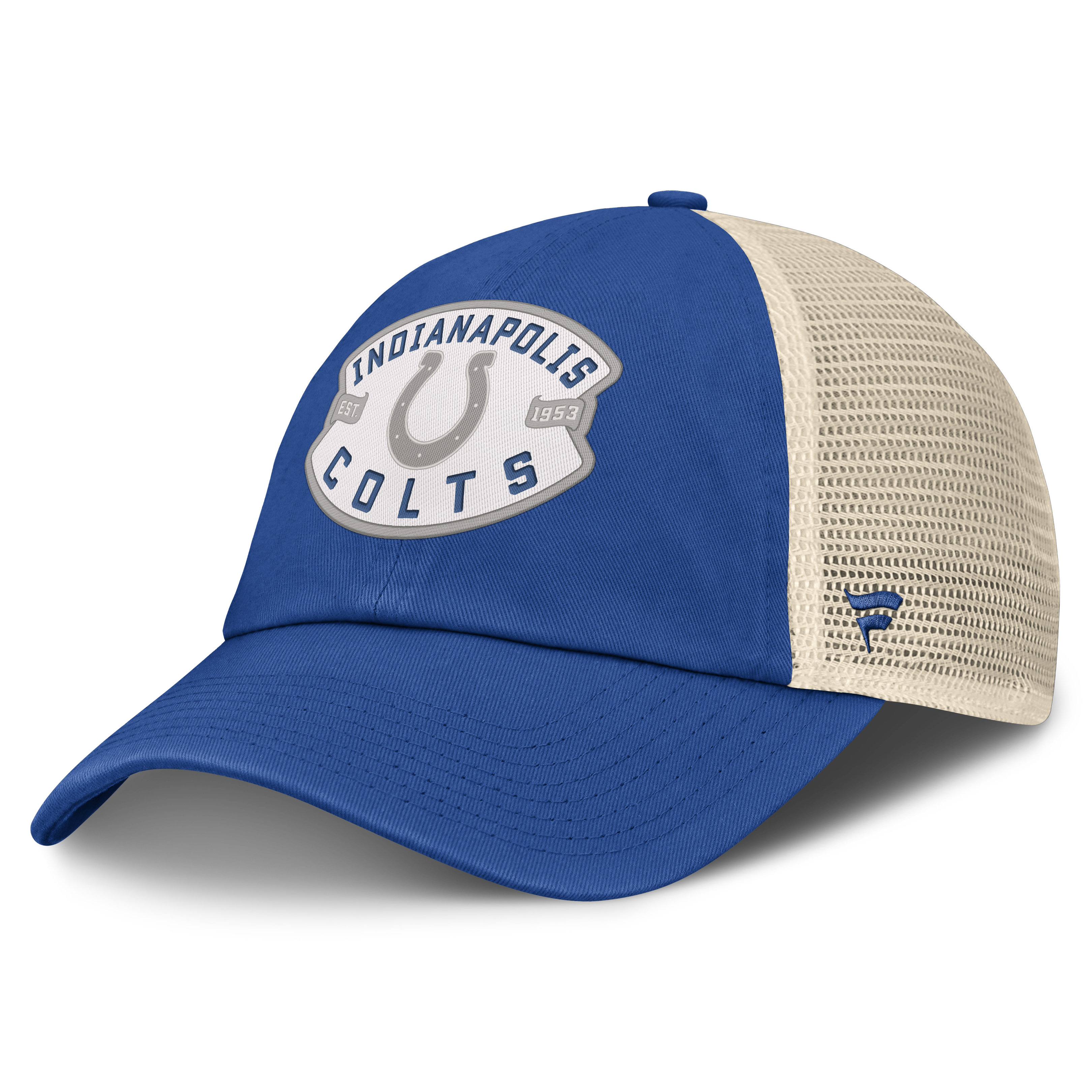 Men's Fanatics Royal Indianapolis Colts Placard Trucker Adjustable Hat