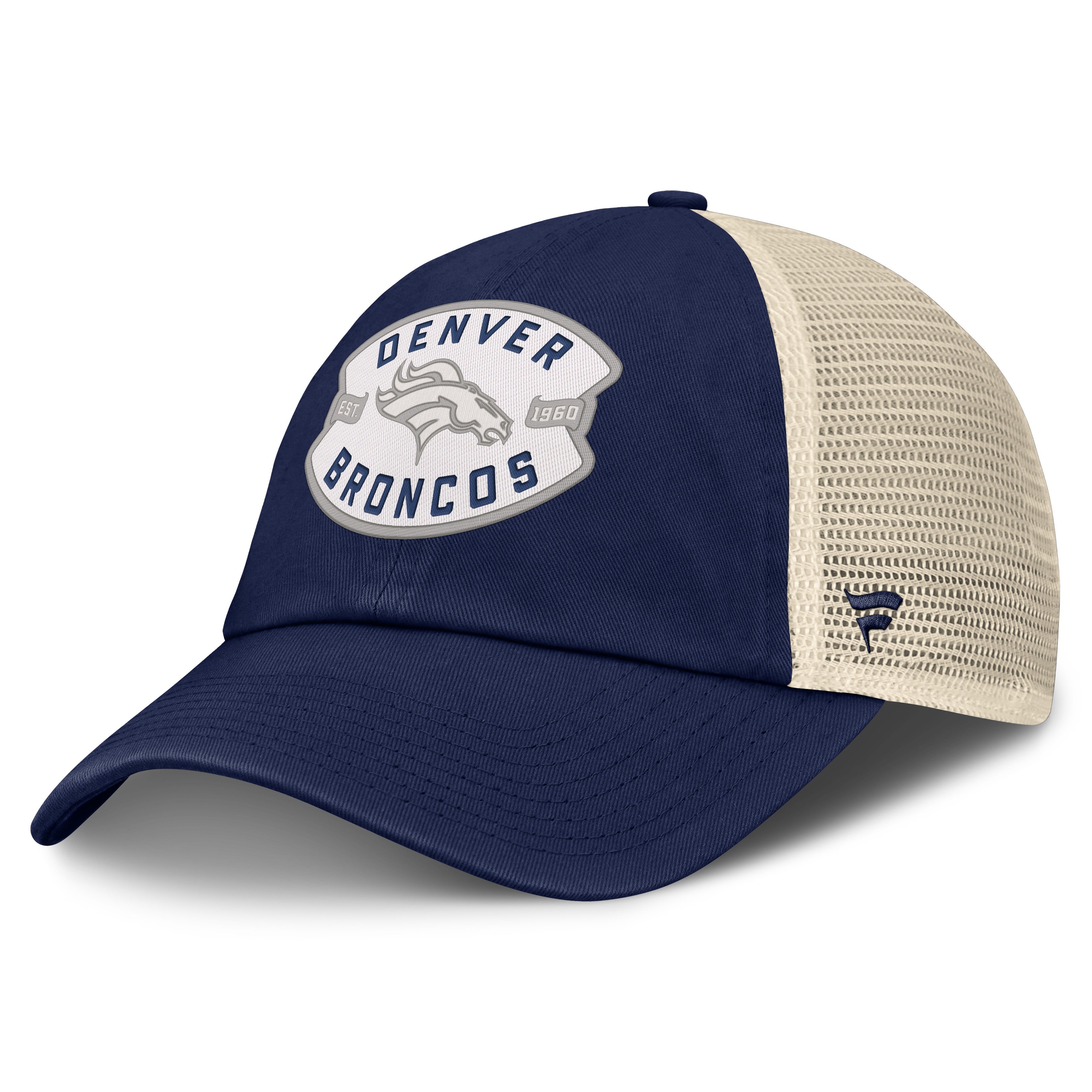 Men's Fanatics Navy Denver Broncos Placard Trucker Adjustable Hat