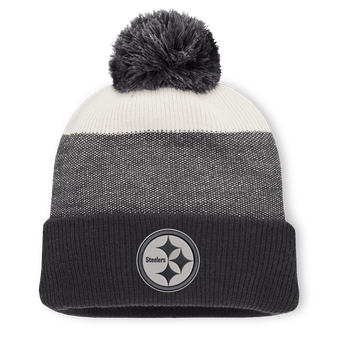 Men's Fanatics Charcoal/Gray Pittsburgh Steelers Cuffed Knit Hat with Pom