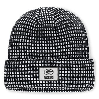 Men's Fanatics Black/White Green Bay Packers Scheme Cuffed Knit Hat