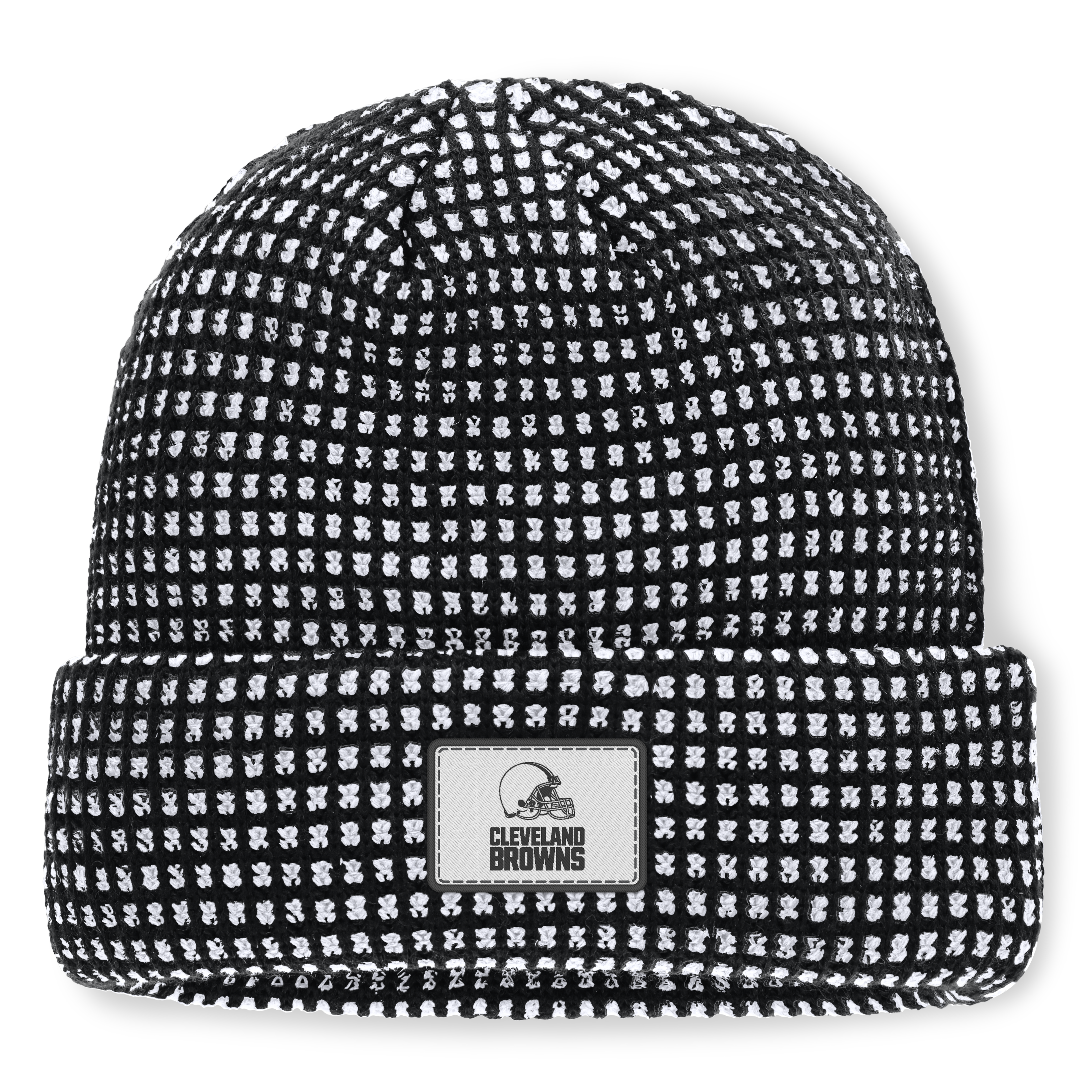 Men's Fanatics Black/White Cleveland Browns Scheme Cuffed Knit Hat