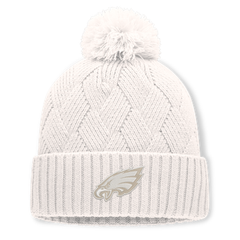 Women's Fanatics  Cream Philadelphia Eagles Shift Cuffed Knit Hat with Pom