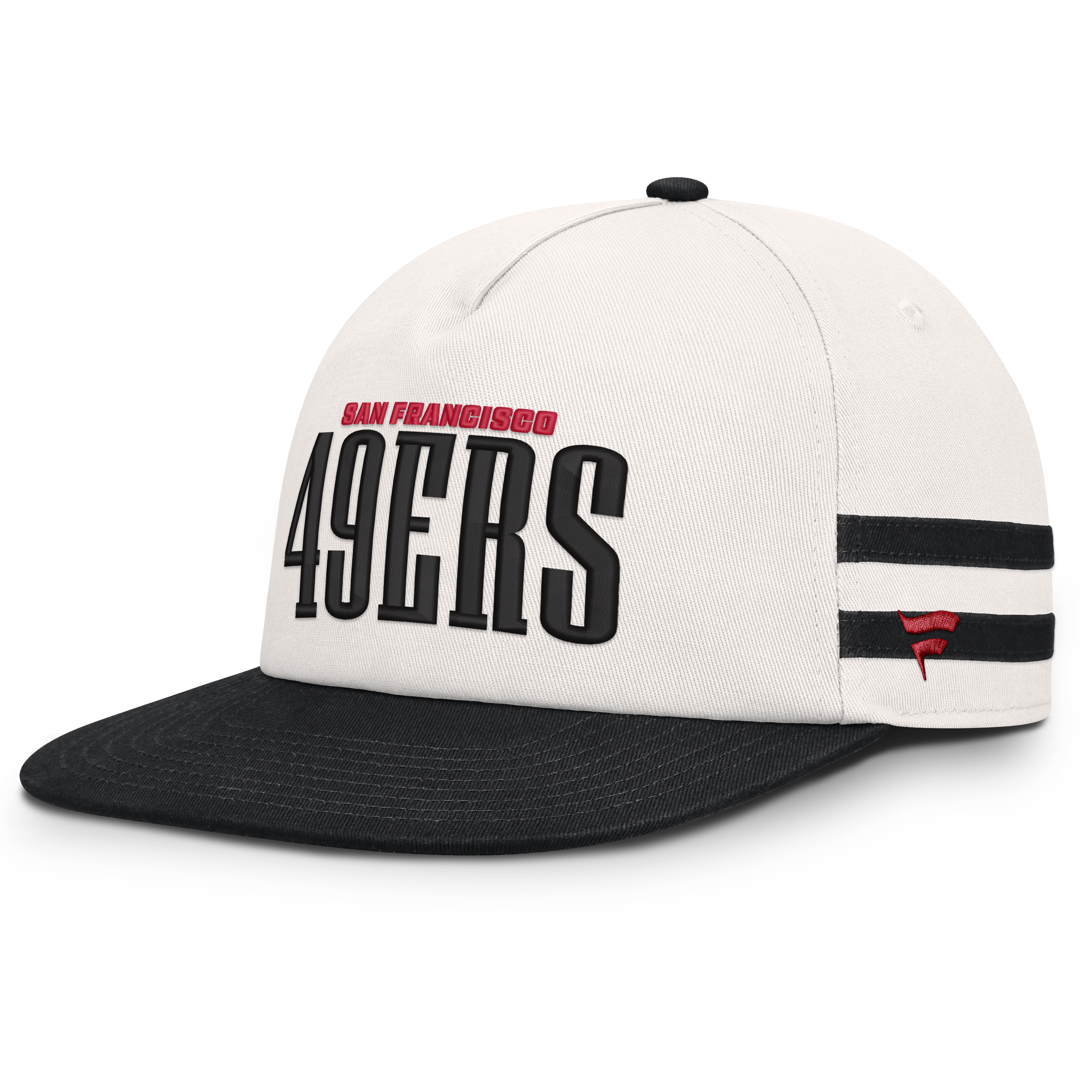 Men's Fanatics Cream/Black San Francisco 49ers Heritage Doubleback Golfer Adjustable Hat
