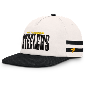 Men's Fanatics Cream/Black Pittsburgh Steelers Heritage Doubleback Golfer Adjustable Hat