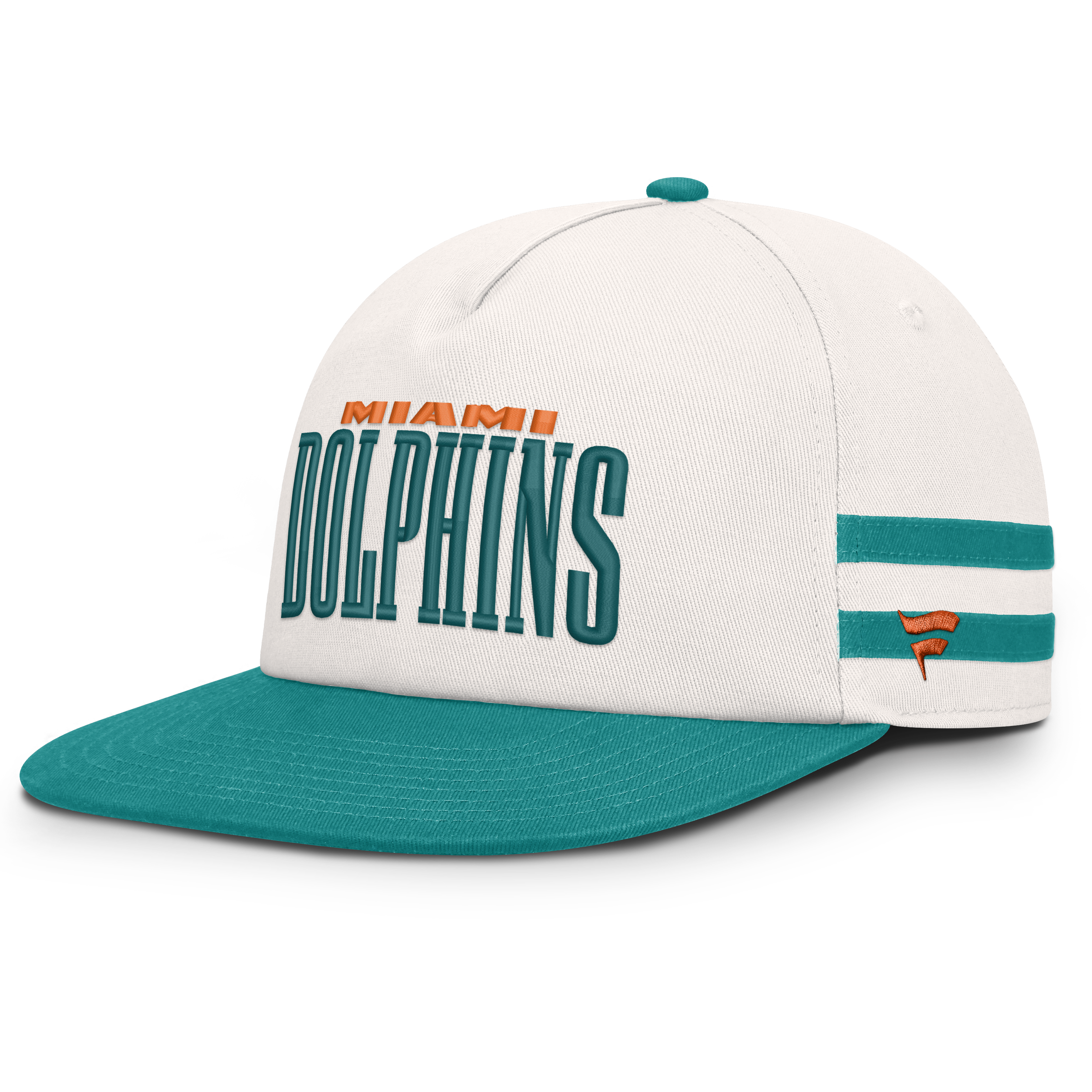 Men's Fanatics Cream/Aqua Miami Dolphins Heritage Doubleback Golfer Adjustable Hat