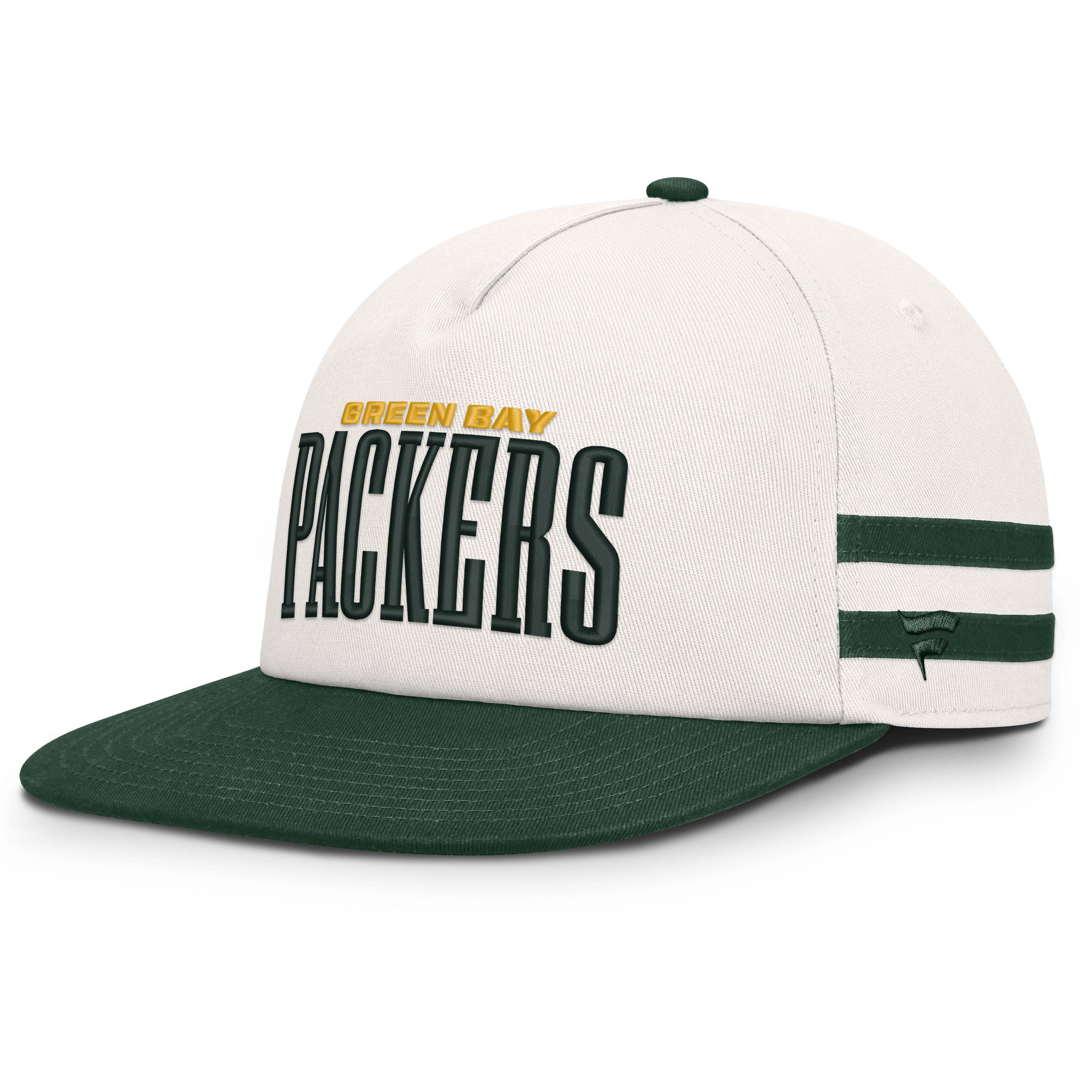 Men's Fanatics Cream/Green Green Bay Packers Heritage Doubleback Golfer Adjustable Hat